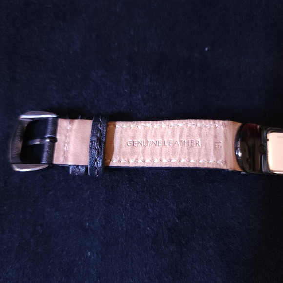 Womens Coach Swagger Black Ionized Plating Double Turnlock Leather Strap Watch - Picture 8 of 11